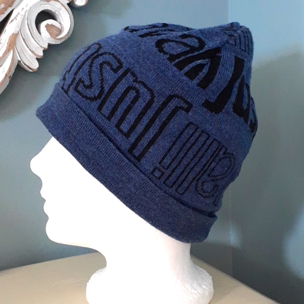 & Just Cavalli blue wool blend logo toque hat